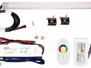 150cm-es 30 Wattos, 24 Voltos RGBWW LED, opál, keskeny alumínium profilban, fix tápegységgel, 1-zóná