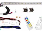 200cm-es 40 Wattos, 24 Voltos RGBWW LED átlátszó keskeny alumínium profilban, fix tápegységgel, 1-zó