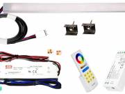 150cm-es 30 Wattos, 24 Voltos RGBWW LED, opál, keskeny alumínium profilban, fix tápegységgel, 1-zóná