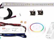 200cm-es 40 Wattos, 24 Voltos RGBWW LED átlátszó keskeny alumínium profilban, fix tápegységgel, 1-zó
