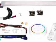 150cm-es 30 Wattos, 24 Voltos RGBWW LED, opál, keskeny alumínium profilban, fix tápegységgel, 1-zóná