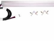 75cm-es 13 Wattos, 24 Voltos RGBNW LED szalag, opál, alumínium sarok profilban, tápegység nélkül, 2 
