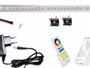 100cm-es 20 Wattos, 24 Voltos RGBNW LED átlátszó keskeny alumínium profilban, adapterrel, 1 zónás FU