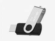 Hikvision HIKSEMI Pendrive - 64GB USB2.0, ROTARY M200S, Ezüst-Fekete