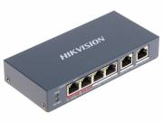 Hikvision Switch PoE - DS-3E0106HP-E (4 port 100Mbps, 60W, 2xRJ45 100Mbps) - HIKVISION