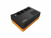 NJOY Szünetmentes 600VA - Soter 600 (4 Schuko kimenet, USB, AVR, line-interaktív, fekete)
