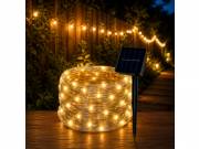 Szolár LED fényfüzér 15 m, 150 LED, meleg fehér, IP44, 8 világítási mód