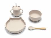Lorelli Természetes szilikon 4 db-os étkészlet - Beige