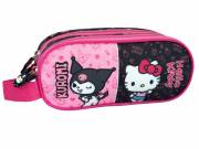 Hello Kitty & Kuromi 2 rekeszes tolltartó 23 cm