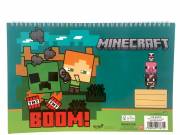 Minecraft Boom A/4 spirál vázlatfüzet, 30 lapos
