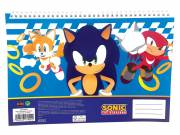 Sonic a sündisznó Trio A/4 spirál vázlatfüzet, 30 lapos