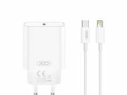 Hálózati töltő XO CE32 PD 20W USB-C gyorstöltő lightning adatkábellel (NB-Q189A)