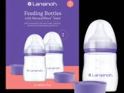 Lansinoh 2 db cumisüveg lassú folyású etetőcumival + 2 db fedéllel, 160 ml