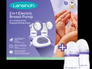 Lansinoh 2 az 1-ben elektromos dupla mellszívó + 2 db 160 ml cumisüveg szettben