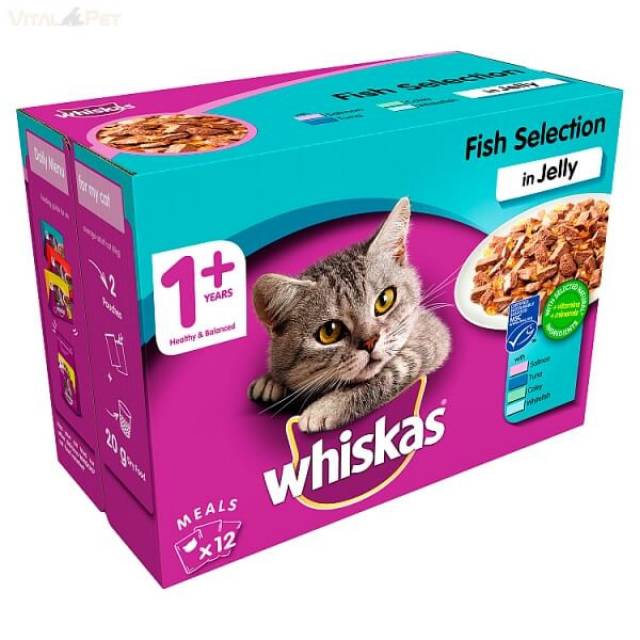 Whiskas 12 pack alutasakos felnőtt macskaeledel halas válogatás