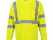 Hosszúujjú jólláthatósági póló fluo sárga L - TruckerShop