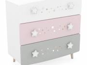 Elmo 3 fiókos komód Pink - WM-meble