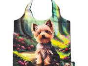 Yorkshire terrier mintás összehajtható bevásárlótáska tároló tokban
