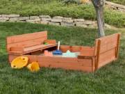 Fa homokozó paddá alakítható tetővel