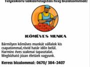 Teljeskörű lakás felújítást vállalunk.