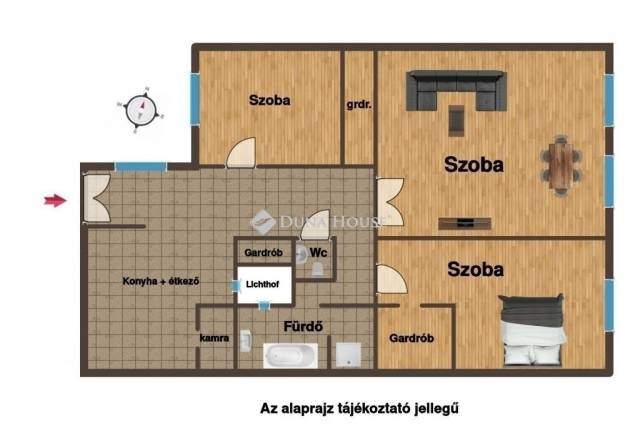 Eladó a Vörösmarty utcában 3. emeleti, kiváló állapotú, modern, teljesen berendezett, gépesített, tá - Kép