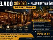Eladó Vendéglátás, Debrecen 220.000.000 Ft