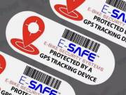 Lopásgátló GPS matrica elektromos kerékpárhoz, "E-SAFE", 1 db