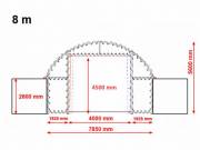 Elülső fal 8m széles konténer fedéshez / 720g/m2 PVC