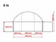 Hátsó fal 8m széles konténer fedéshez / 720g/m2 PVC 