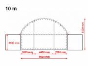 Hátsó fal 10m széles konténer fedéshez / 720g/m2 PVC