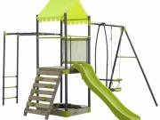 Kombinált játszótorony hintákkal