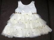 fehér szatén tüllös gyöngyös ruha 18 hó 80 - 86 cm Couture Princess