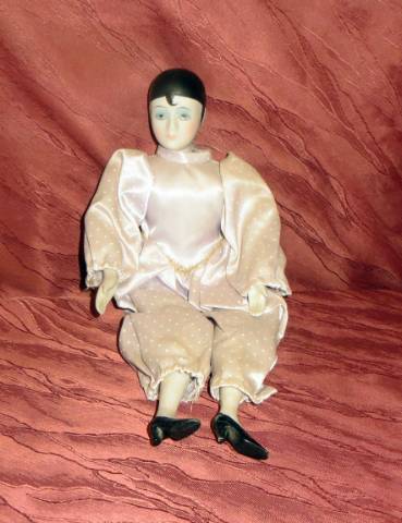 régi vintage Pierrot porcelán bohóc 7. magassága 40 cm - Kép