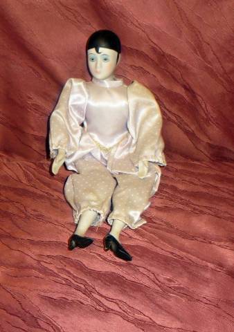 régi vintage Pierrot porcelán bohóc 7. magassága 40 cm - Kép
