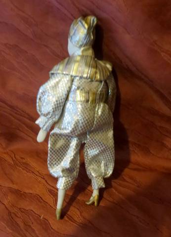 régi vintage porcelán bohóc baba 22. magassága 24 cm  - Kép