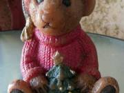 Régi retro maci karácsonyi gyertya  13 cm égetetlen 1990- s gyűjtői darab