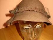 régi antik 1920-30-as évekbeli gyapjúfilc női kalap Kloss / Cloche stílus, 53-as méret