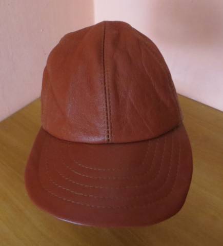 régi vintage barna valódi bőr baseball sapka  Snapback  90-s évekből - Kép