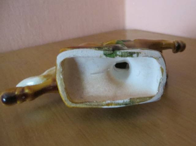 régi vintage mázas kerámia ló szobor Tang Sancai stílus 12,5 cm 1970–1980-s év - Kép