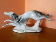 régi retro Iris Cluj porcelán futó  agár kutya figura 31 cm Art Deco stílusú 1960-70-s évek