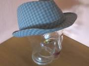 Vintage kockás fedora trilby kalap – 57-es méret retro