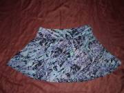 vidám kék lila mintás  miniszoknya Jane Women 14/40-s db: 90 cm h: 41 cm