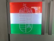 Magyar címer gravírozott fehér ledes világítással