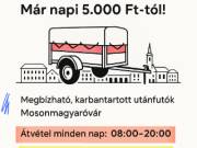 ✅️ Ponyvás / keretes utánfutó bérlés, kölcsönzés ár - Mosonmagyaróvári telefonszám (PrivRent)