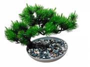 Ovális Bonsai cserép mesterséges növénnyel – 24x14x20 cm, modern otthoni kiegészítő