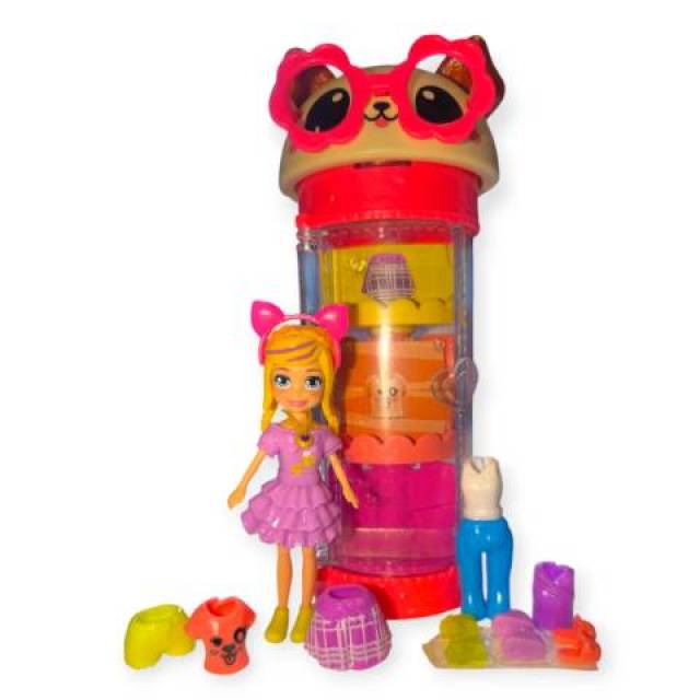 Mattel Polly Pocket – Kutya alakú szekrény játékszett babával és hengerrel - Kép