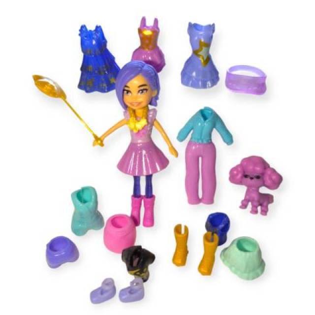Polly Pocket baba – Halloween jelmez divatcsomag uszkárral és kiegészítőkkel, 7,6 cm - Kép