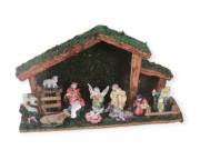 Karácsonyi betlehem 11 porcelán figurával – 39x15x23 cm