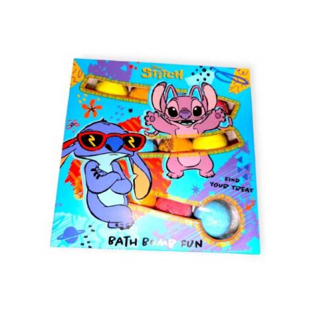 Disney Lilo & Stitch pezsgő fürdőgolyó szett – 4 féle illat 12 db (4 féle illat, 3×30 g) - Kép