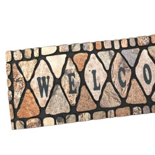 Üdvözlő lábtörlő kavics mintás fekete 75x25 cm - Kép
